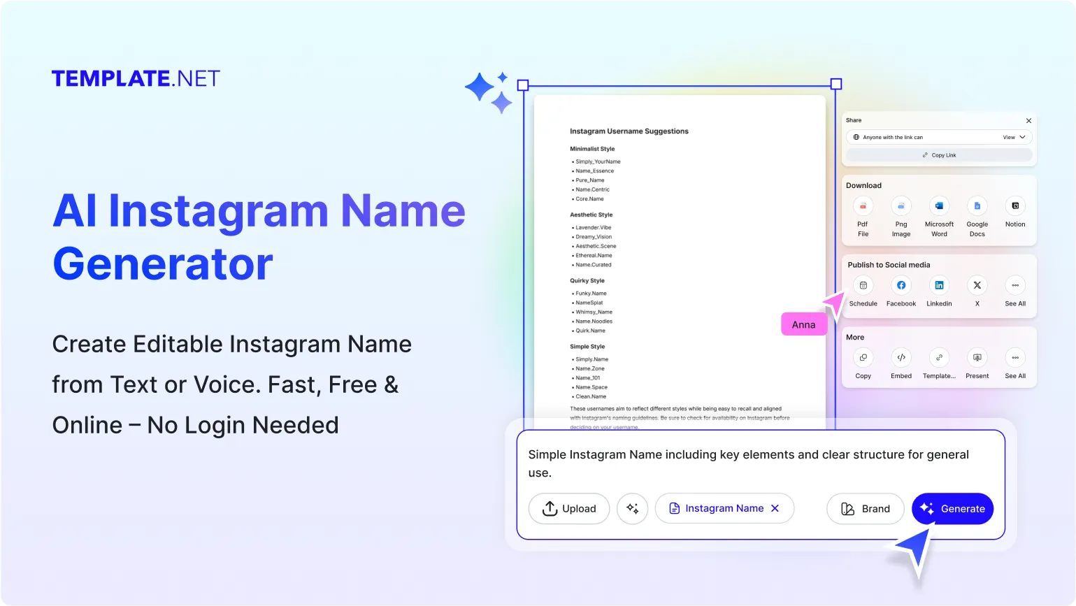 Free AI Instagram Name Generator, Free Instagram Name Maker Online